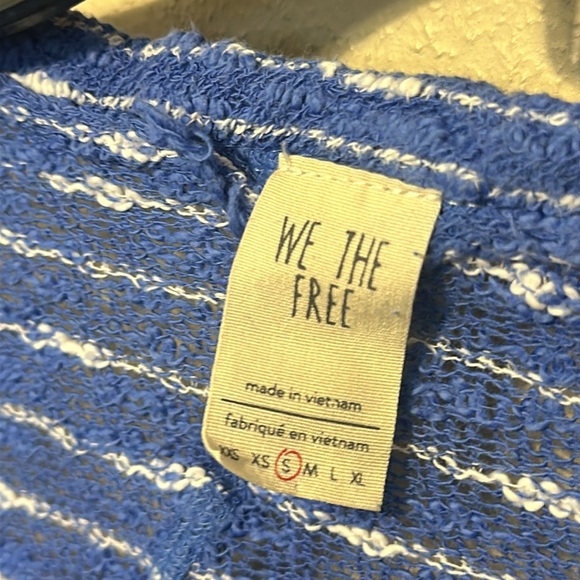 Free People We The Free Oversized Island Girl Hacci Stripe Shirt Size Small - Picture 5 of 7